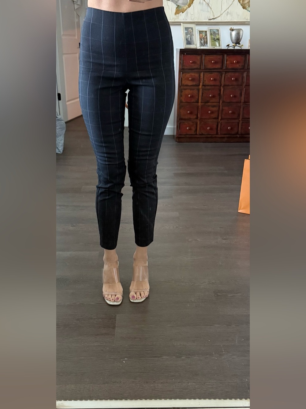rag & bone navy  Pinstripe Ankle Crop pants